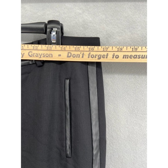 Vince Pants Womens Sz 8 Wool Tuxedo Stripe Slim‎ Straight Skinny Bottoms Trouser - Picture 3 of 11